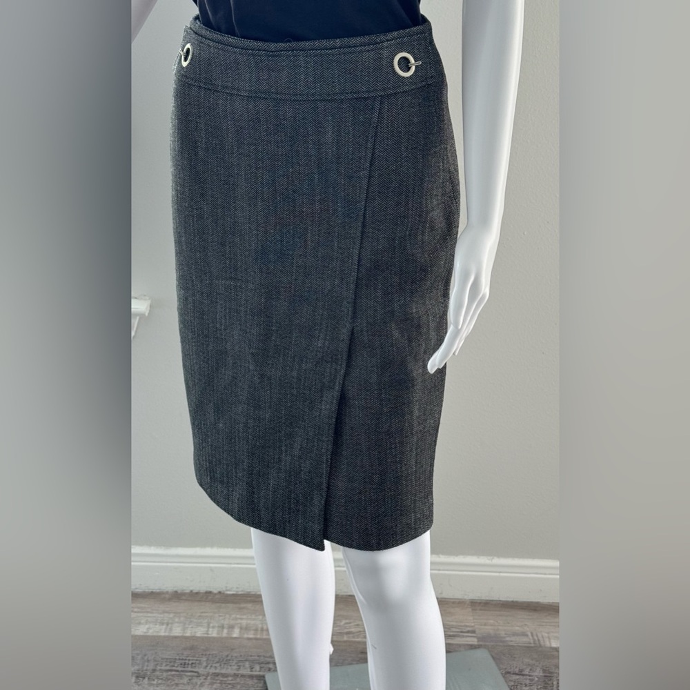 NWT H&M Pencil Skirt Women 4 Black Gray Knee Length Office Career Academia - Picture 1 of 13